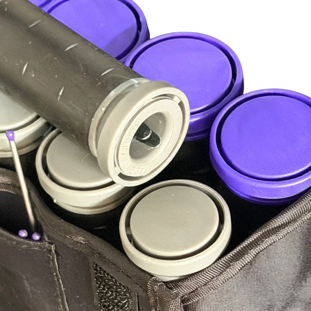 Remington H1015 Compact Ceramic Hair Roller Set 10pc Travel Size Purple Gray